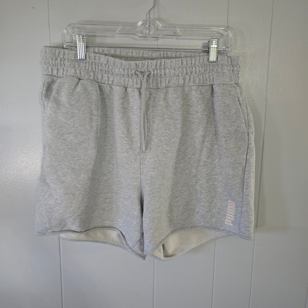 Puma Sweat‎ Shorts Mens XL Gray Good French Terry Drawstring Athletic Logo